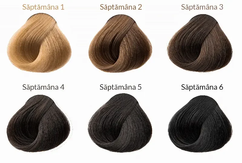 Cum se închide treptat părul alb, săptămână cu săptămână: de la blond deschis la șaten și negru